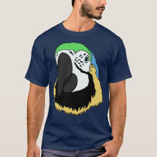 Camiseta Mão de papagaio desenhada com azul verde e amarelo