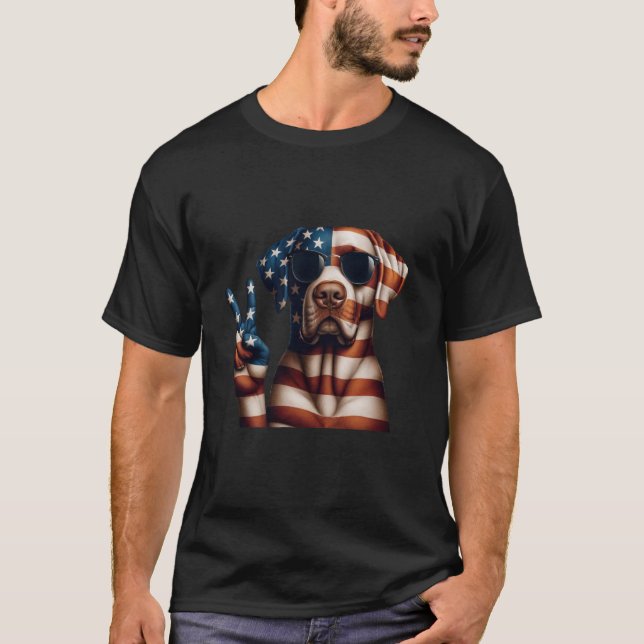 Camiseta Mão de Paz Chesapeake Bay Retriever Dog American F (Frente)