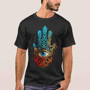 Camiseta Mão de proteção ocular de mau de Hamsa