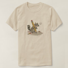 Camiseta Mão Desenhada de Guaxinim