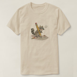 Camiseta Mão Desenhada de Guaxinim