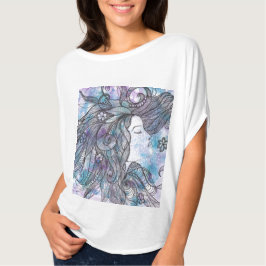 Camiseta Mão Desenhada Feminina Bella Canvas Círculo Fluido