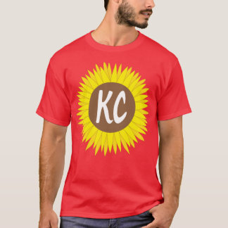 Camiseta Mão Desenhada KC Kansas City Sunflower