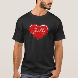 Camiseta Mão Desenhada Prateleira de Coração - Primeiro Nom