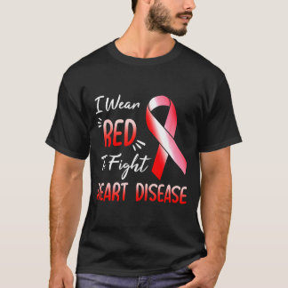 Camiseta Mão do Coração Eu Uso Vermelho Para Combater Doenç