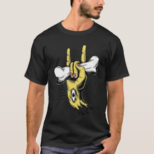 Camiseta Mão do Demônio Severo com Olho Segurando Osso
