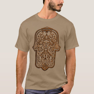 Camiseta Mão do Henna de Hamsa (alaranjado)