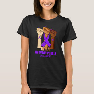 Camiseta Mão Em Maio Vestimos Mês de Consciência do Lúpus R