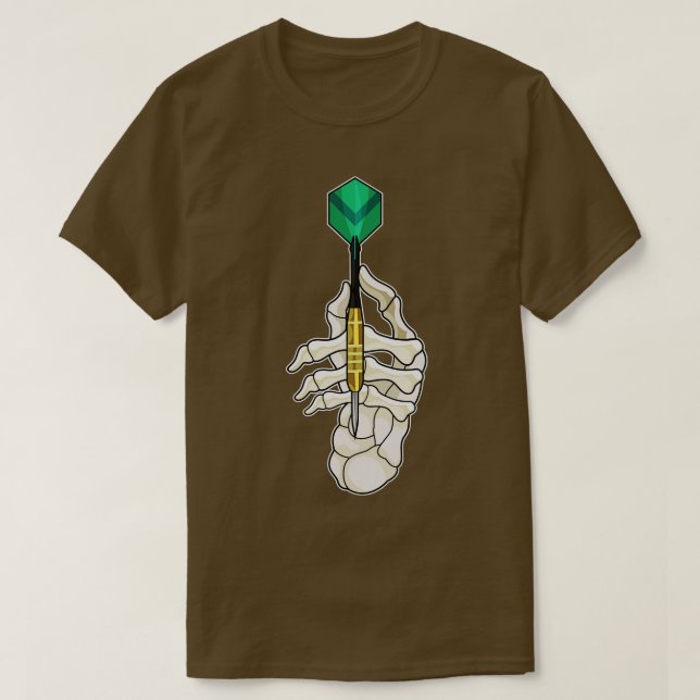 Camiseta Mão esquelética nas Trevas com Dart (Frente do Design)