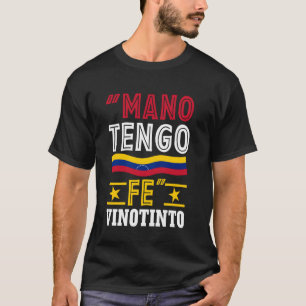 Camiseta Mão Eu Tenho Fé Eu Flanela da Vinotinto Eu Vên