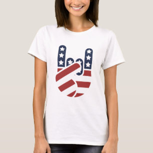 Camiseta Mão EUA da rocha
