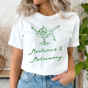 Camiseta Mão Impressionante Desenhou Martinis Verde e Matri