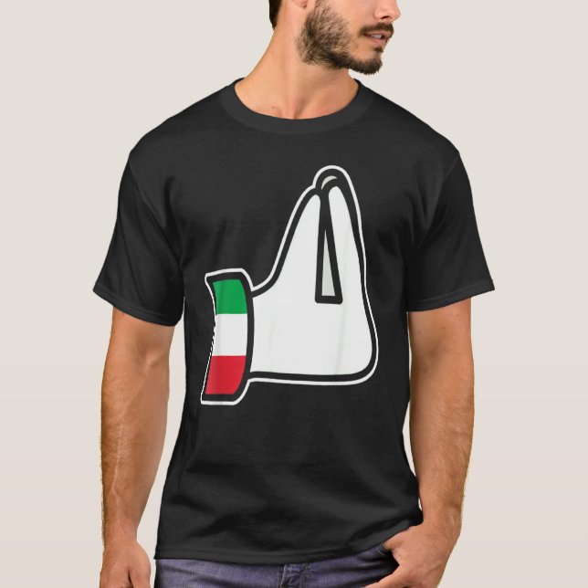 Camiseta Mão italiana Gesture Italia Itália Italiano Humor  (Frente)