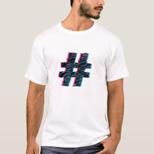 Camiseta Mão legal 3D efeito tirado Hashtag