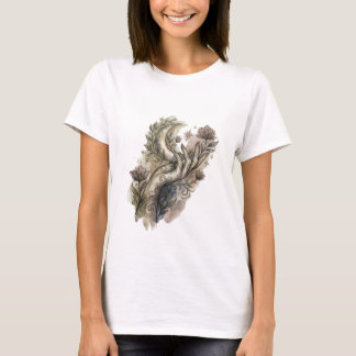 Camiseta Mão Mística e Lua Crescente Boho Aquarela Fl