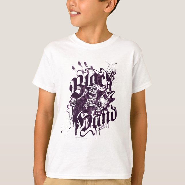 Camiseta Mão Negra - Colagem Roxa (Frente)