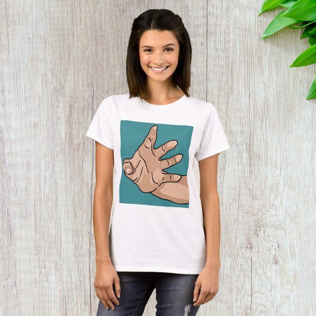 Camiseta Mão que Alcança a Perspectiva (Criador carregado)