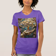 Mão Robô ouro Segurando Dourada Árvore De Vida