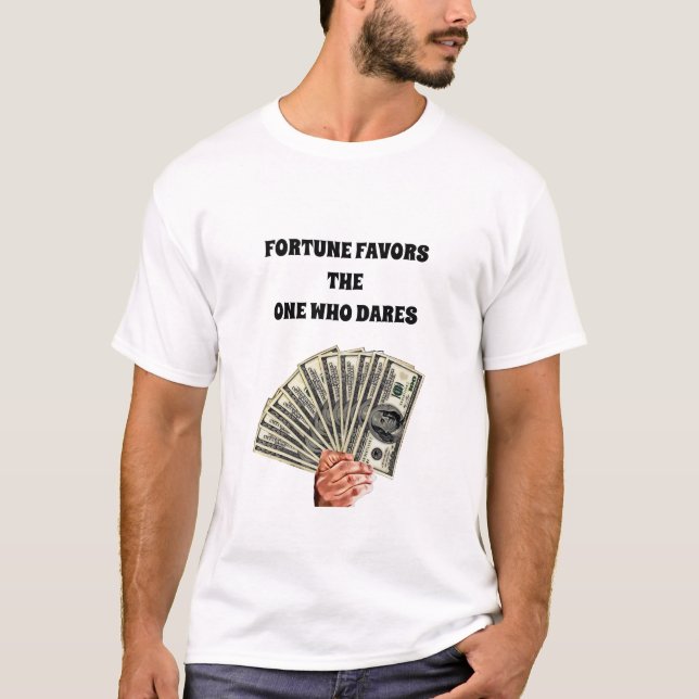 Camiseta mão segurando notas de cem dólares arte do dinheir (Frente)