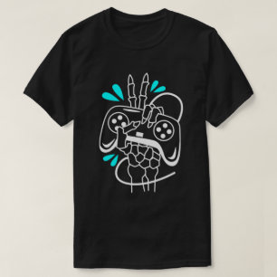 Camiseta Mão Segurando o Controlador de Jogo de Vídeo com N