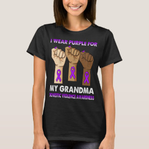 Camiseta Mão Silenciosa Eu Visto Roxo Para Minha Avó Domést