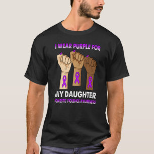 Camiseta Mão Silenciosa Eu Visto Roxo Para Minha Filha Dome
