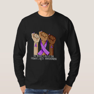 Camiseta Mão Vestimos Roxo Para Advertência De Pré-maturida
