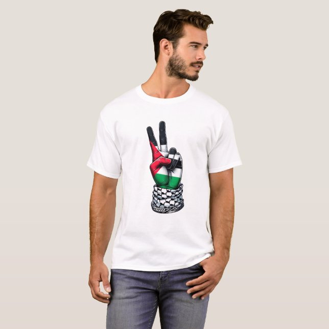 Camiseta mão vitoriosa da palestina (Frente Completa)