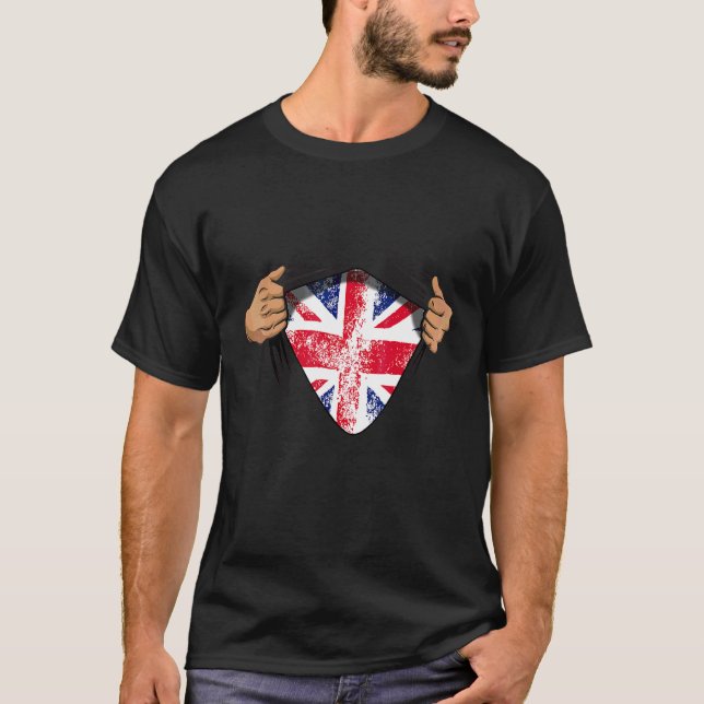 Camiseta Mãos Abertas União Jack Reino Unido Bandeira (Frente)