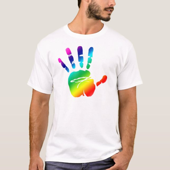 Camiseta Mãos arco-íris (Frente)