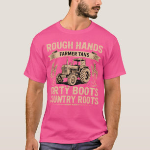 Camiseta Mãos Ásperas Fazendeiro Bronzeado Botas Sujas Raíz