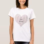 Camiseta Mãos Casais de Casamento Juntas no Coração<br><div class="desc">Projetado para seu noivado ou casamento. Mantenha-o simples com este tecido de aparência de pouso que cobrir todo o fundo. Adicione sua mensagem de texto,  informações ou uma foto. Clique no botão PERSONALIZAR para começar! ~~ Obrigado por visitar Designs Gravityx9!</div>