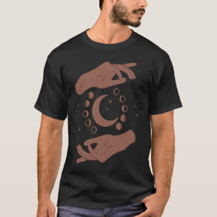 Camiseta Mãos Celestiais Sol E Lua Fase Lunar Mão Mística H
