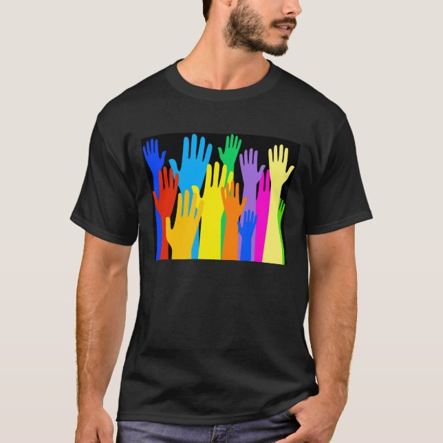 Camiseta Mãos coloridas (Frente)