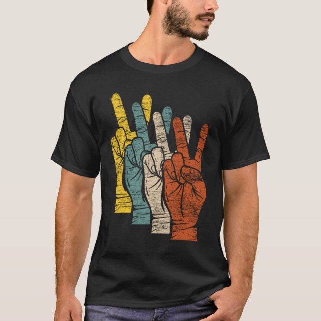 Camiseta Mãos com Sinal de Paz (Frente)