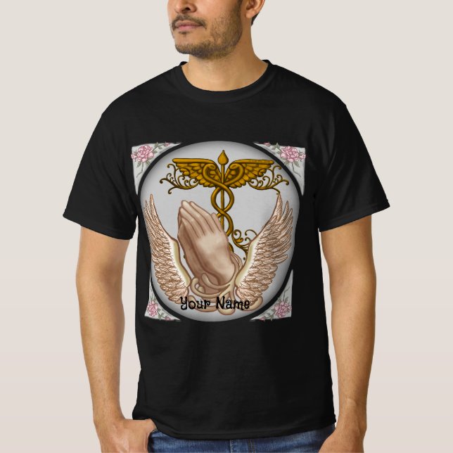 Camiseta Mãos Cristãs Enfermeira  (Frente)
