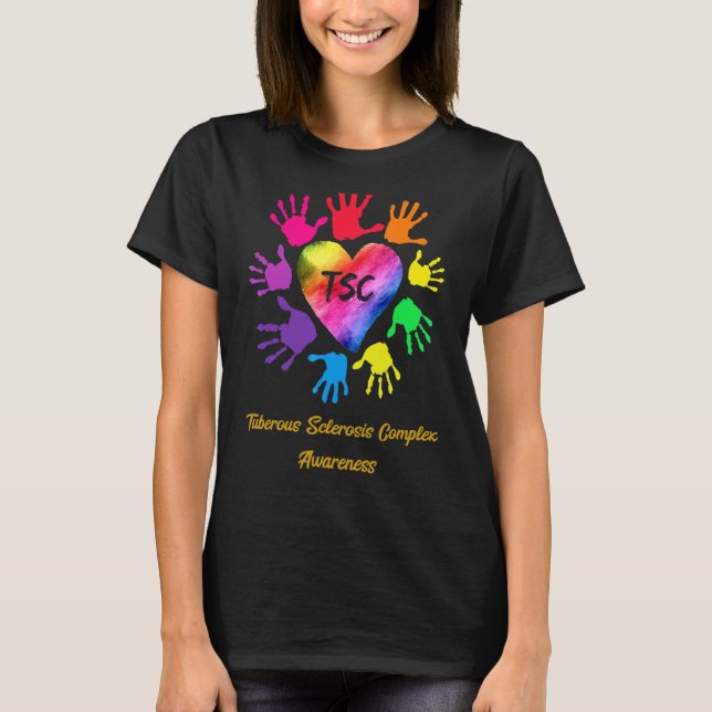 Camiseta Mãos de consciência Complexa de Esclerose Tuberar (Frente)