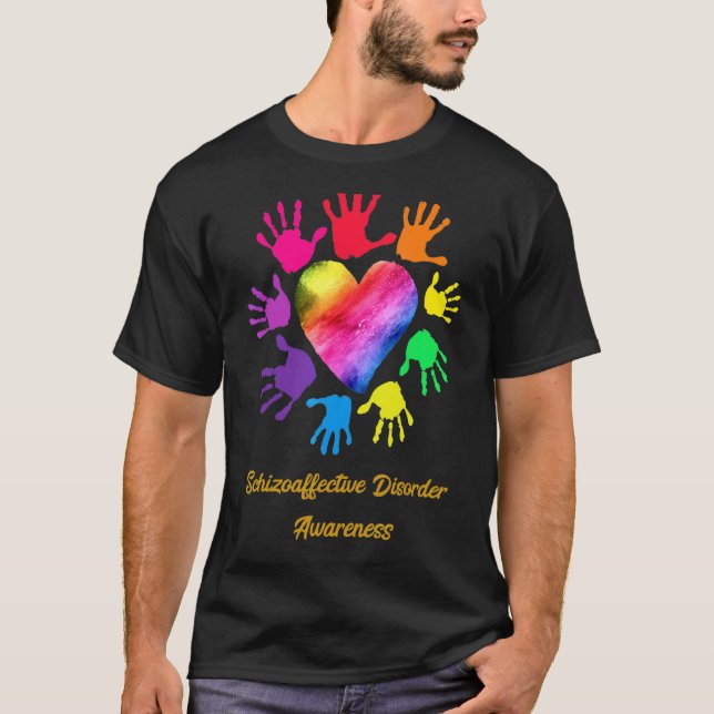 Camiseta Mãos de consciência da doença esquizoafetiva (Frente)
