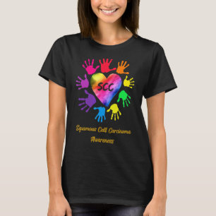 Camiseta Mãos de Consciência do Carcinoma de Células Escamo