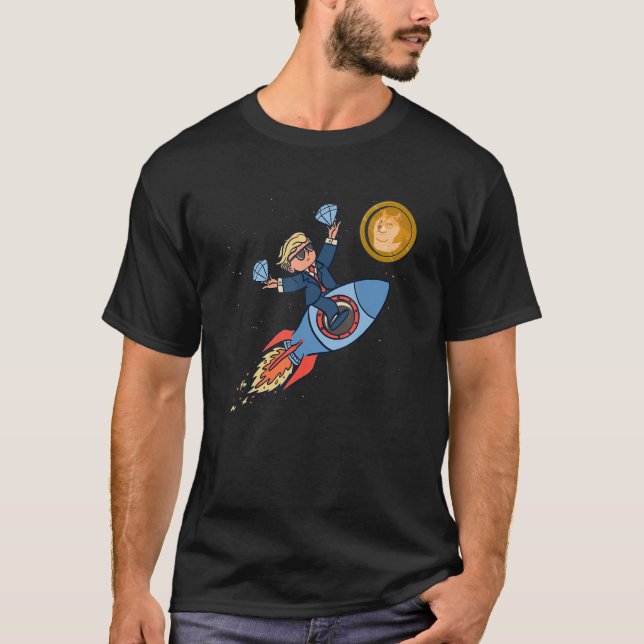 Camiseta Mãos-de-cristal-cripto do Rocket BTC (Frente)