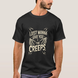 Camiseta Mãos de Esqueleto Eu Só Quero Dar-lhe Arrepios