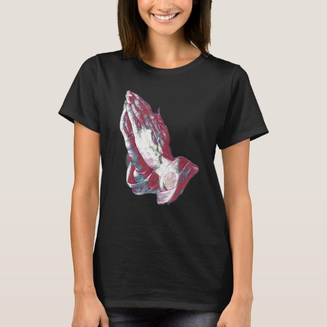Camiseta Mãos de Oração Amém Jesus_3 (Frente)