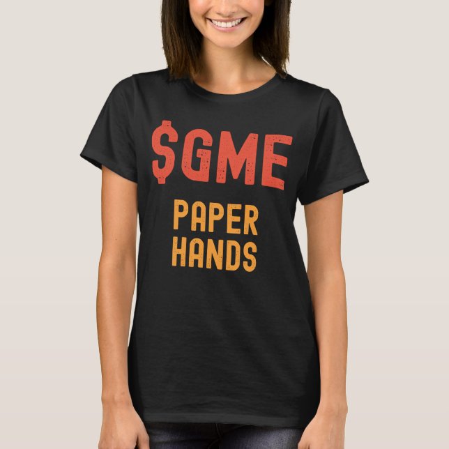 CAMISETA MÃOS DE PAPEL COM PEDRA GME (Frente)