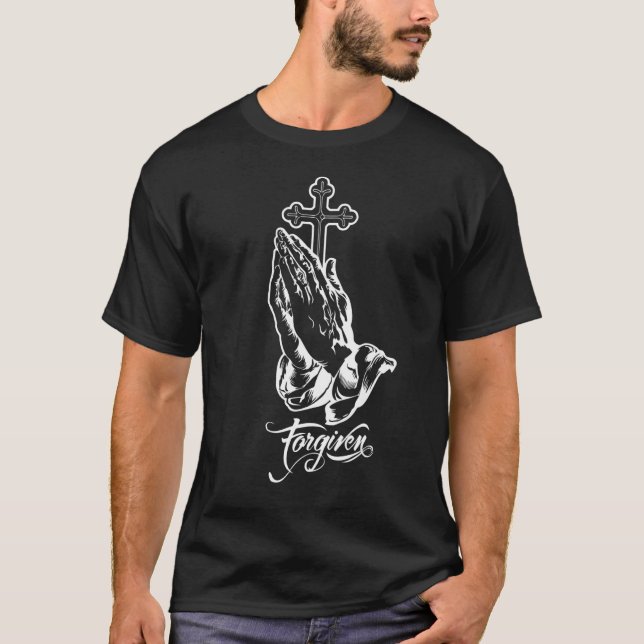 Camiseta Mãos de Rezação Cristã Abençoadas (Frente)