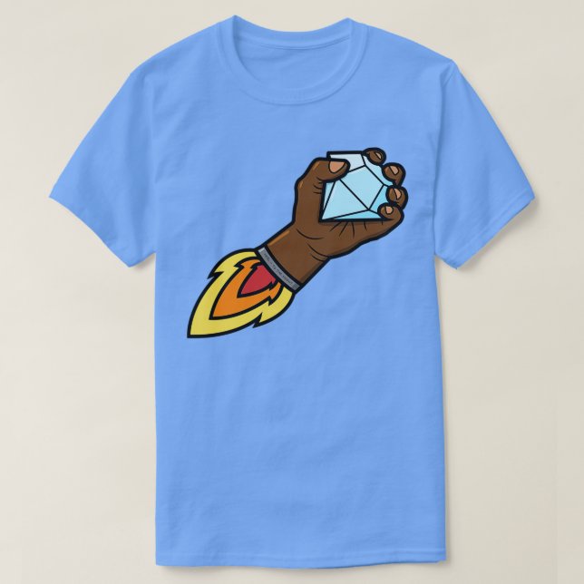Camiseta Mãos Diamantes ao Tom da Pele Escuro da Lua (Frente do Design)