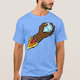 Camiseta Mãos Diamantes ao Tom da Pele Escuro da Lua