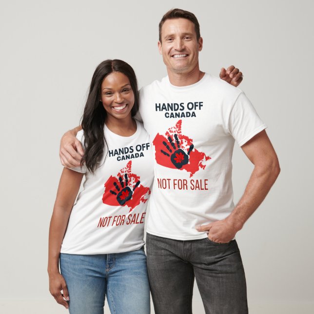 Camiseta Mãos Do Canadá Não Para Venda Trump (Unissex)