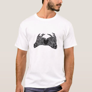 Camiseta Mãos do Coração do Esqueleto - Clássico