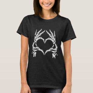 Camiseta Mãos do Coração - Halloween - Skeleton Mãos Coraçã