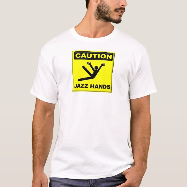 Camiseta Mãos do jazz do cuidado (Frente)